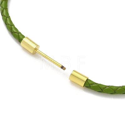 3MM Braided Round Imitation Leather Cord Bracelet Making MAK-S075-01G-N-1