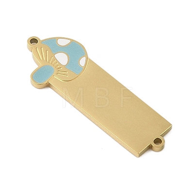 304 Stainless Steel Sky Blue Enamel Connector Charms STAS-P377-14G-A-1