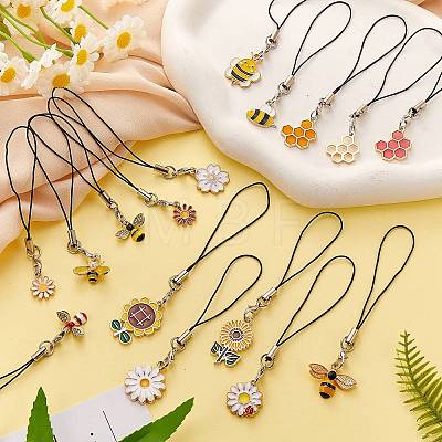 Alloy Enamel Mobile Strap HJEW-SW00026-02-1