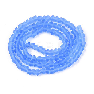 Frosted Transparent Glass Beads Strands GLAA-N016-4mm-05-1