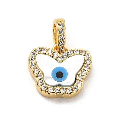 Brass Micro Pave Cubic Zirconia Charms KK-C009-02E-1