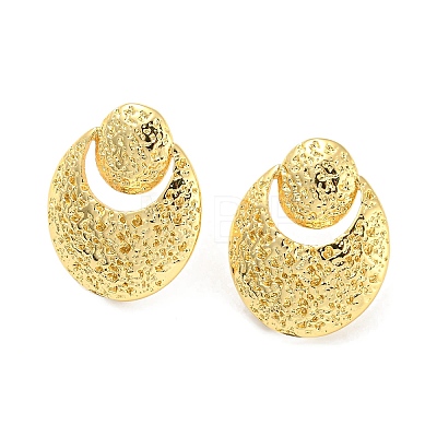 Rack Plating Brass Hammered Geo Shape Stud Earrings for Women EJEW-F326-26G-1