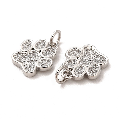 Rack Plating Brass Micro Pave Cubic Zirconia Charms KK-F851-07P-1