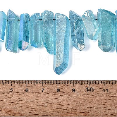 Spray Painted Electroplate Natural Quartz Crystal Points Beads Strands G-Q610-02D-1