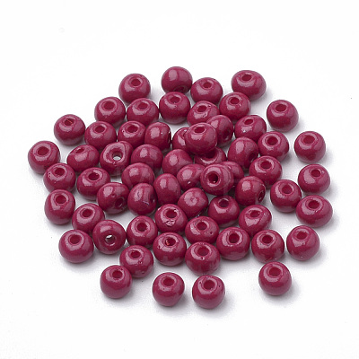 6/0 Baking Paint Glass Seed Beads SEED-Q025-4mm-N15-1