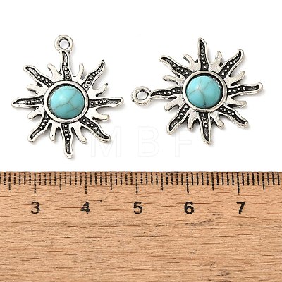 Tibetan Style Alloy Pave Imitation Turquoise Pendants FIND-NH0001-01AS-1