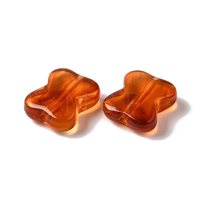 Transparent Two-tone Acrylic Beads OACR-G015-06-1