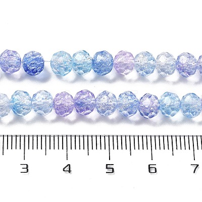 Transparent Crackle Glass Beads Strands X-CCG-L050-01B-08-1