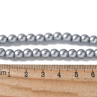 Baking Painted Pearlized Glass Pearl Round Bead Strands HY-XCP0001-22A-02-1