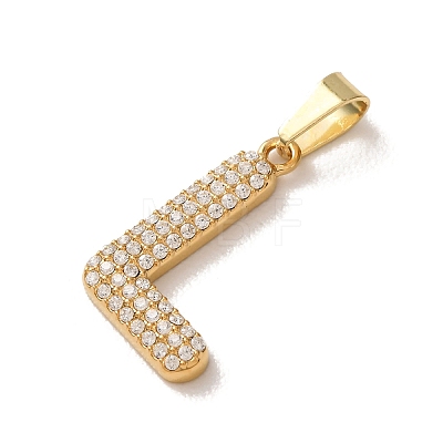 304 Stainless Steel Micro Pave Clear Cubic Zirconia Pendants CU-CBA703A-05G-L-1