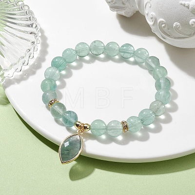 Natural Fluorite Stretch Bracelets BJEW-JB10092-01-1