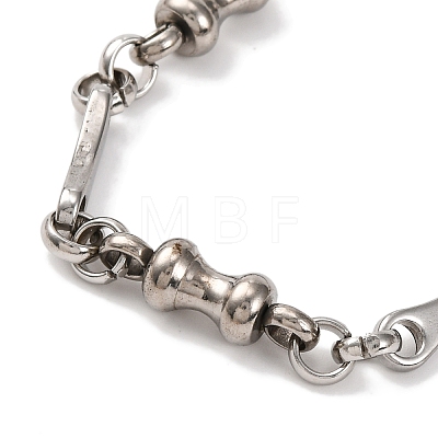 201 Stainless Steel Bone Link Chain Necklace NJEW-F222-22P-1