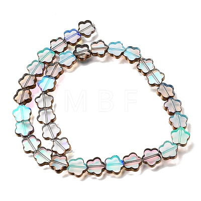 Electroplated Transparent Glass Beads Strands GL-CBA98F0-07B-1
