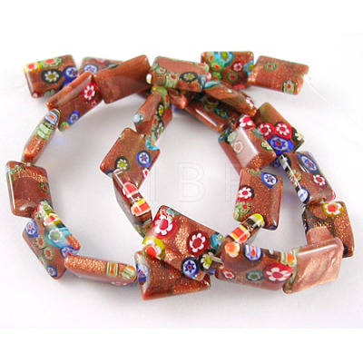 Handmade Millefiori Glass Beads Strands X-MGS013-1