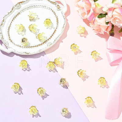 20Pcs Acrylic Flower Charms TACR-YW0003-18B-1