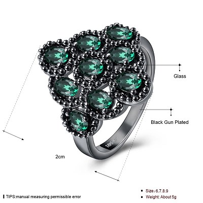 Fashion Brass Glass Finger Rings RJEW-BB20178-D-8-1