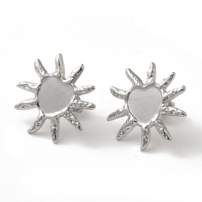 304 Stainless Steel Sun Stud Earrings EJEW-C114-28P-1