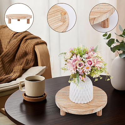 Round Wood Display Riser Stands for Jewelry AJEW-WH0410-235-1