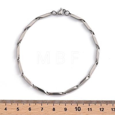 Tarnish Resistant Unisex 201 Stainless Steel Bar Link Chain Bracelets BJEW-L637-35B-P-1