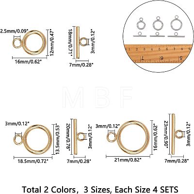 Unicraftale 304 Stainless Steel Toggle Clasps STAS-UN0004-08-1