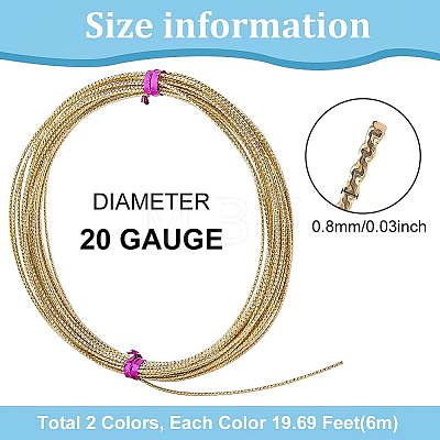2Rolls 2 Colors Brass Wire CWIR-BC0001-37-1