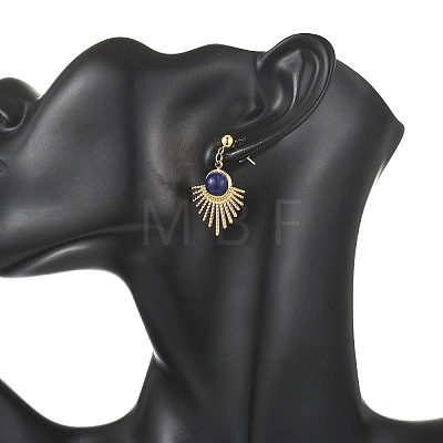 Natural Gemstone Stud Dangle Earrings EJEW-JE07269-01-1