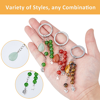 Natural Gemstone Keychains KEYC-AB00080-1