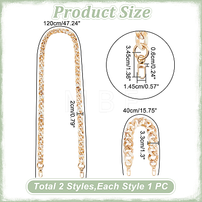 WADORN 2Pcs 2 Style Resin & Acrylic Bag Strap Chains Sets FIND-WR0009-55-1