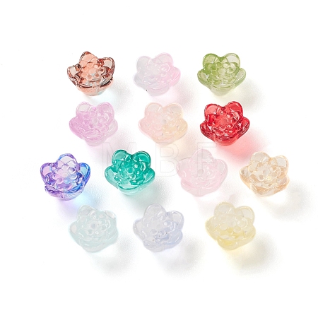 Spray Painted Transparent Glass Beads X-GLAA-D006-10-1