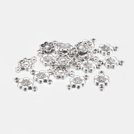 Tibetan Style Plum Blossom Flower Links connectors X-LF5093Y-1