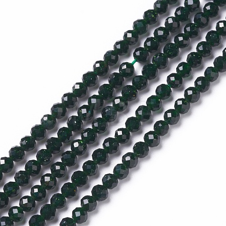 Synthetic Green Goldstone Beads Strands G-L581A-004C-1