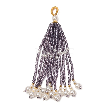 Plastic Beaded Big Pendants PL-CBA0279-01B-1