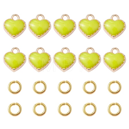 Heart Alloy Enamel Charms ENAM-YW0002-85B-1