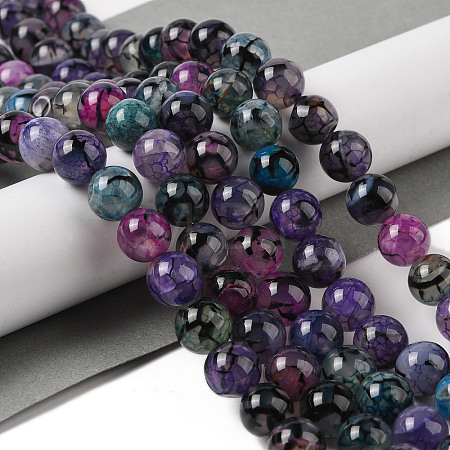 Natural Dragon Veins Agate Bead Strands G-NH0013-B01-03-1