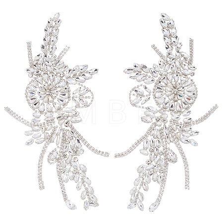 Flower Resin Rhinestone Decorative Corsages for Clothing Accessories PATC-WH0021-064C-1