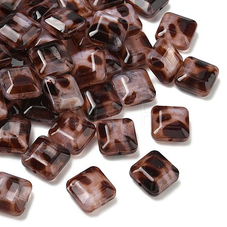 Opaque Acrylic Imitation Leopard Print Beads X-OACR-B052-03-1