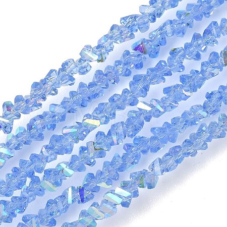 Electroplate Transparent Glass Beads Strands EGLA-P061-04C-AB18-1
