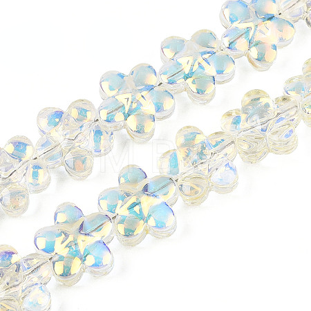 Transparency Electroplate Glass Beads Strands GLAA-T023-38A-08-1