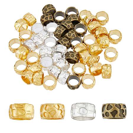 80Pcs 4 Colors Rondelle Tibetan Style Alloy Beads FIND-DC0002-61-1