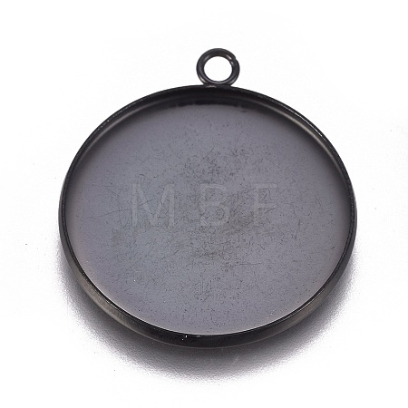 304 Stainless Steel Pendant Cabochon Settings STAS-G127-13-25mm-B-1