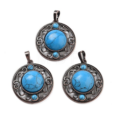 Synthetic Turquoise Pendants G-Q158-03A-R14-1