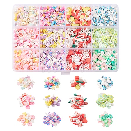 72G 12 Style Handmade Polymer Clay Cabochons CLAY-FS0001-32-1