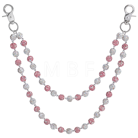 1Pc Polymer Clay Rhinestone Round Beaded Pants Chains AJEW-BM0001-29A-02-1