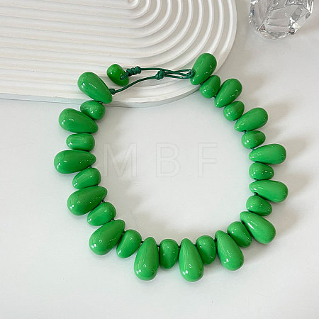 Resin Teardrop Beaded Necklaces for Women FS-WG19753-05-1