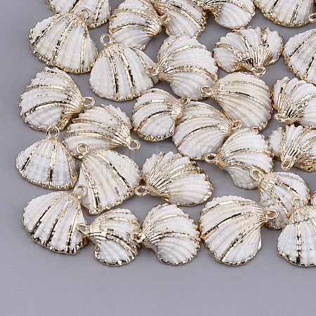 Electroplate Sea Shell Pendants X-SSHEL-S261-06-1