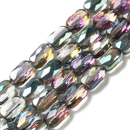 Transparent Electroplate Glass Beads Strands EGLA-F150-HP03-1