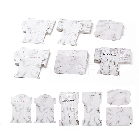 120 Pcs 6 Styles Marble Pattern Paper Display Cards CDIS-PH0001-29-1