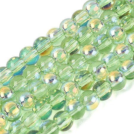 Electroplate Transparent Glass Beads Strands EGLA-Q132-4MM-A05-1