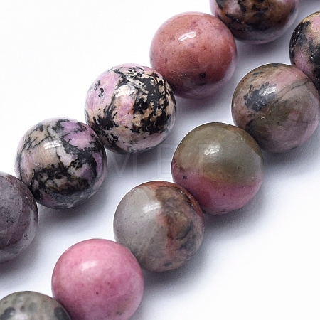 Natural Rhodonite Beads Strands X-G-G717-12mm-1