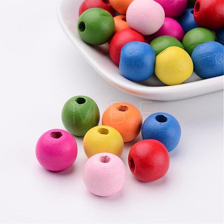 Dyed Natural Wood Beads X-WOOD-R249-045-1